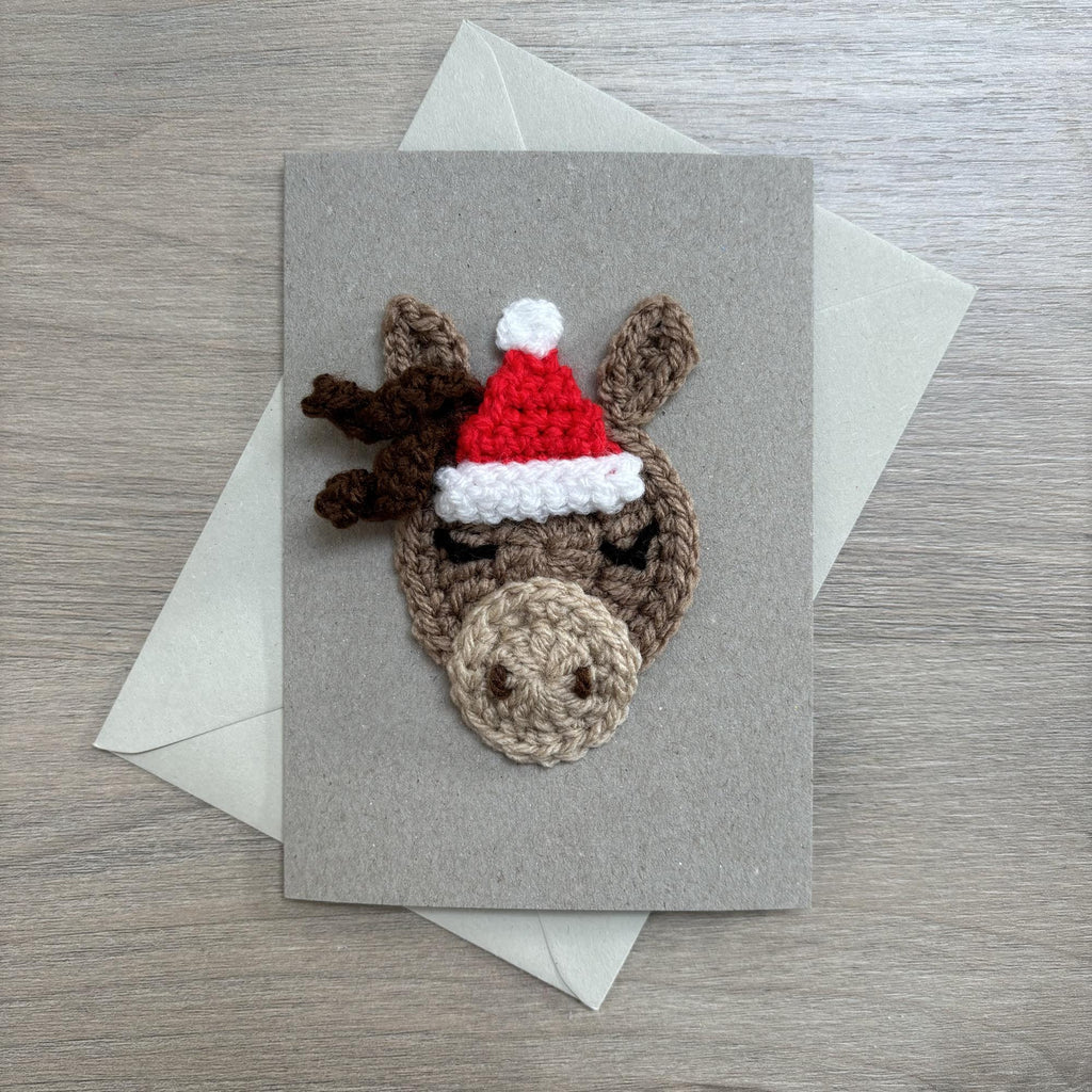 Crochet Christmas Horse 100% Recycled Greetings Card