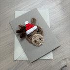 Crochet Christmas Horse 100% Recycled Greetings Card