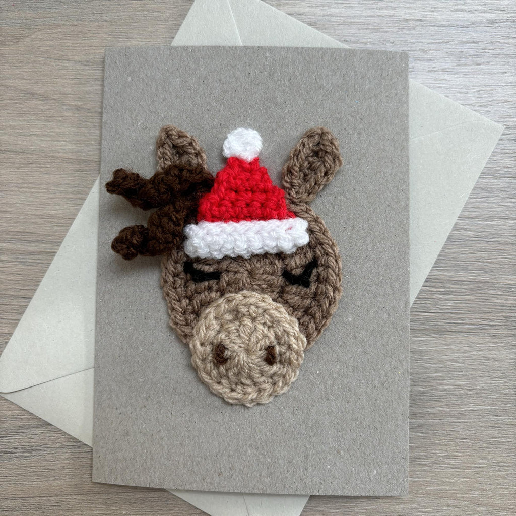 Crochet Christmas Horse 100% Recycled Greetings Card