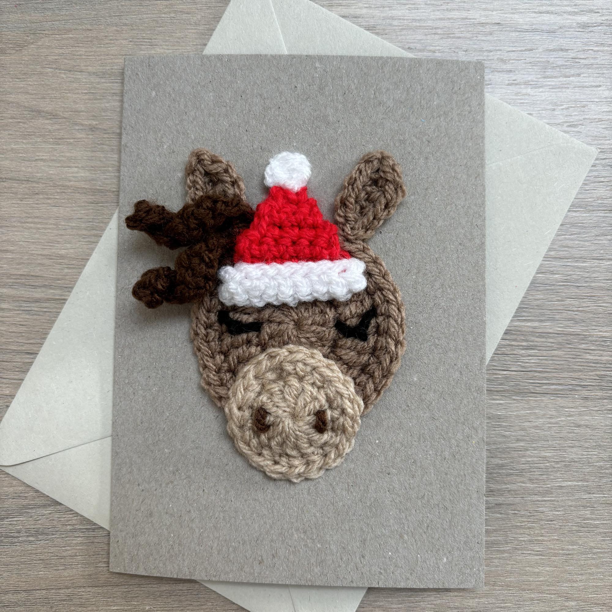 Crochet Christmas Horse 100% Recycled Greetings Card