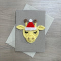 Crochet Christmas Giraffe 100% Recycled Greetings Card