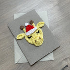 Crochet Christmas Giraffe 100% Recycled Greetings Card