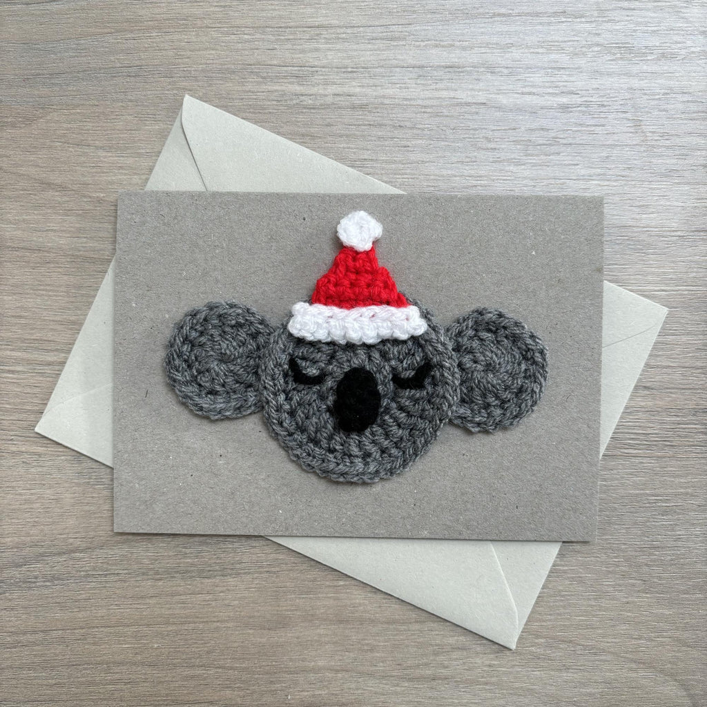 Crochet Christmas Koala 100% Recycled Greetings Card