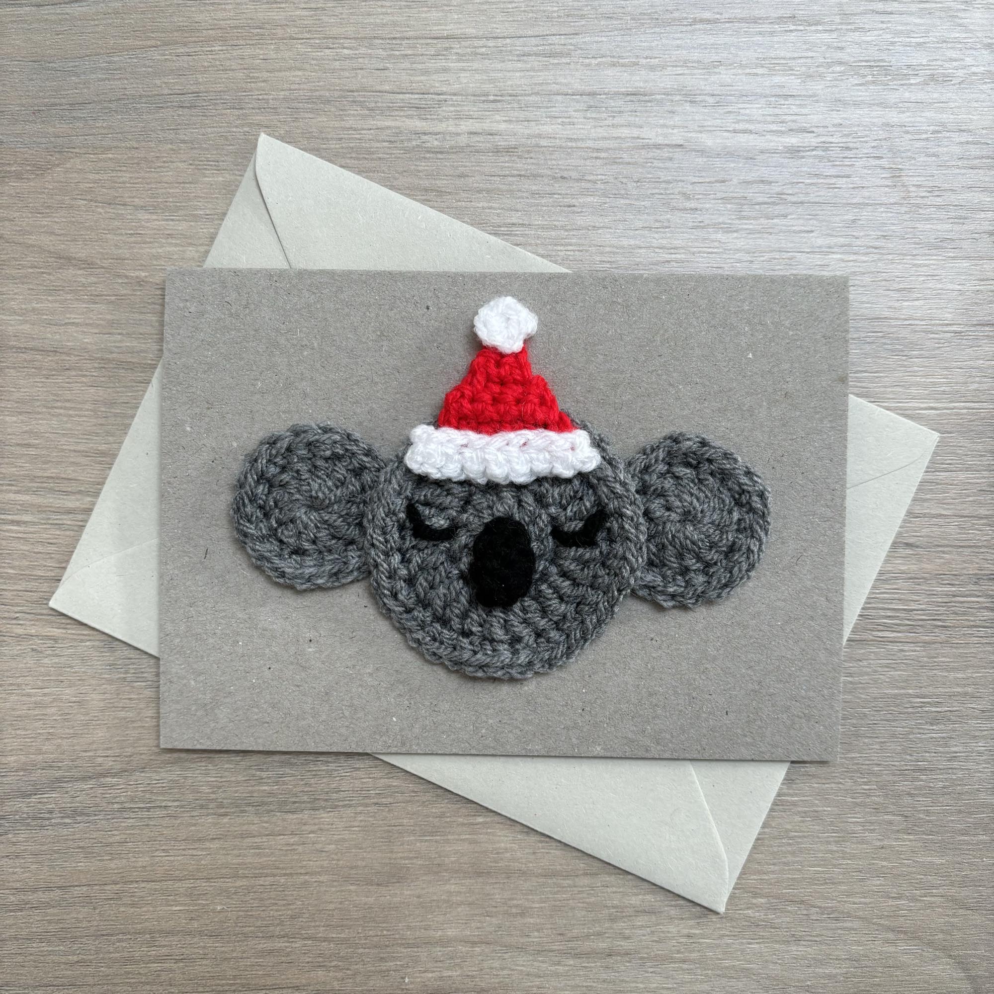Crochet Christmas Koala 100% Recycled Greetings Card