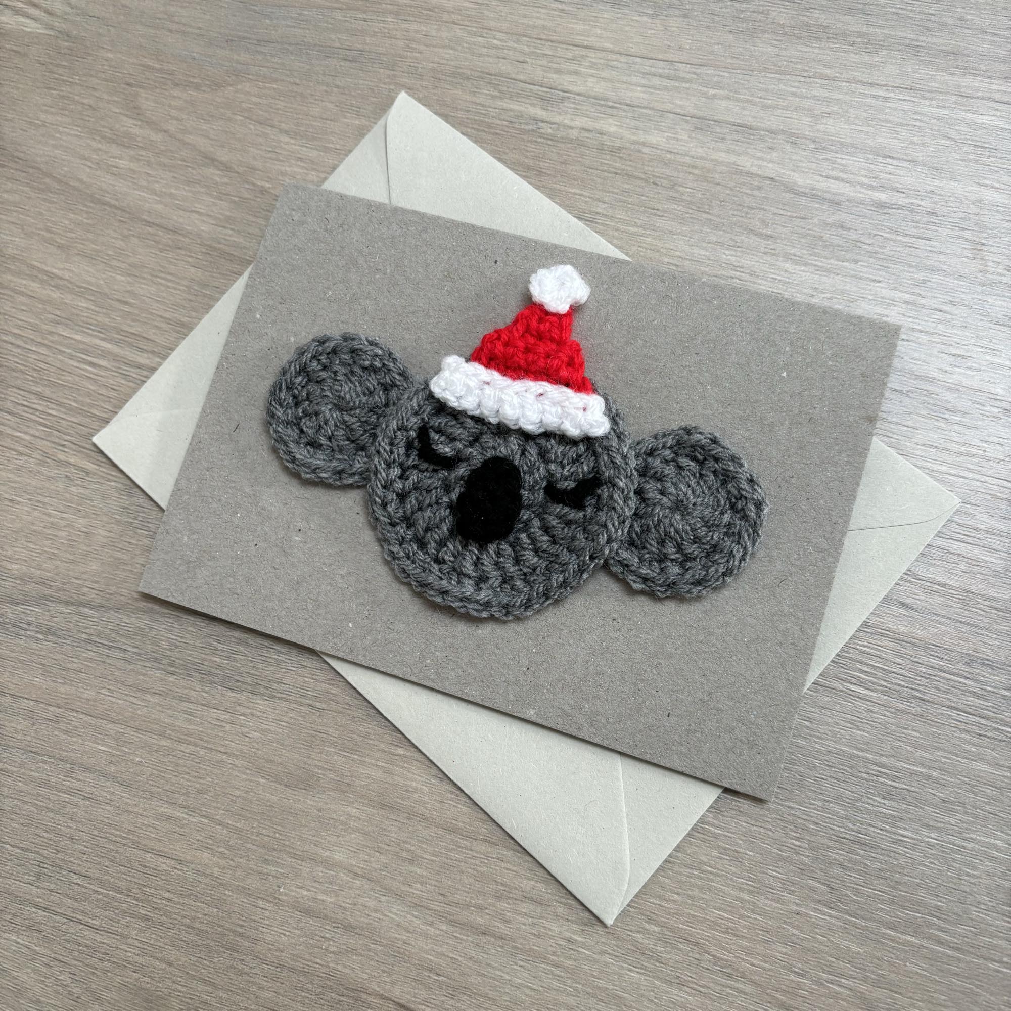 Crochet Christmas Koala 100% Recycled Greetings Card