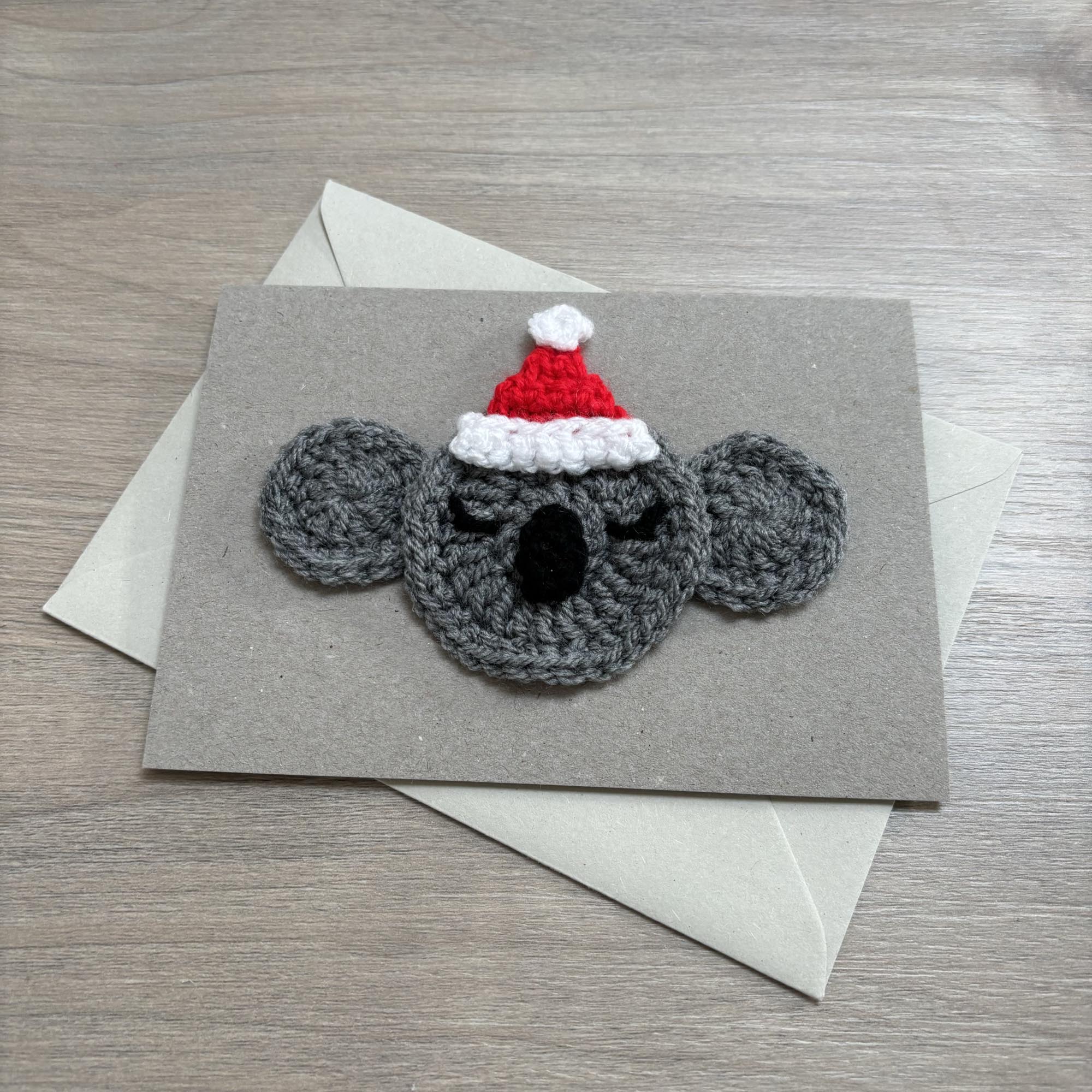 Crochet Christmas Koala 100% Recycled Greetings Card