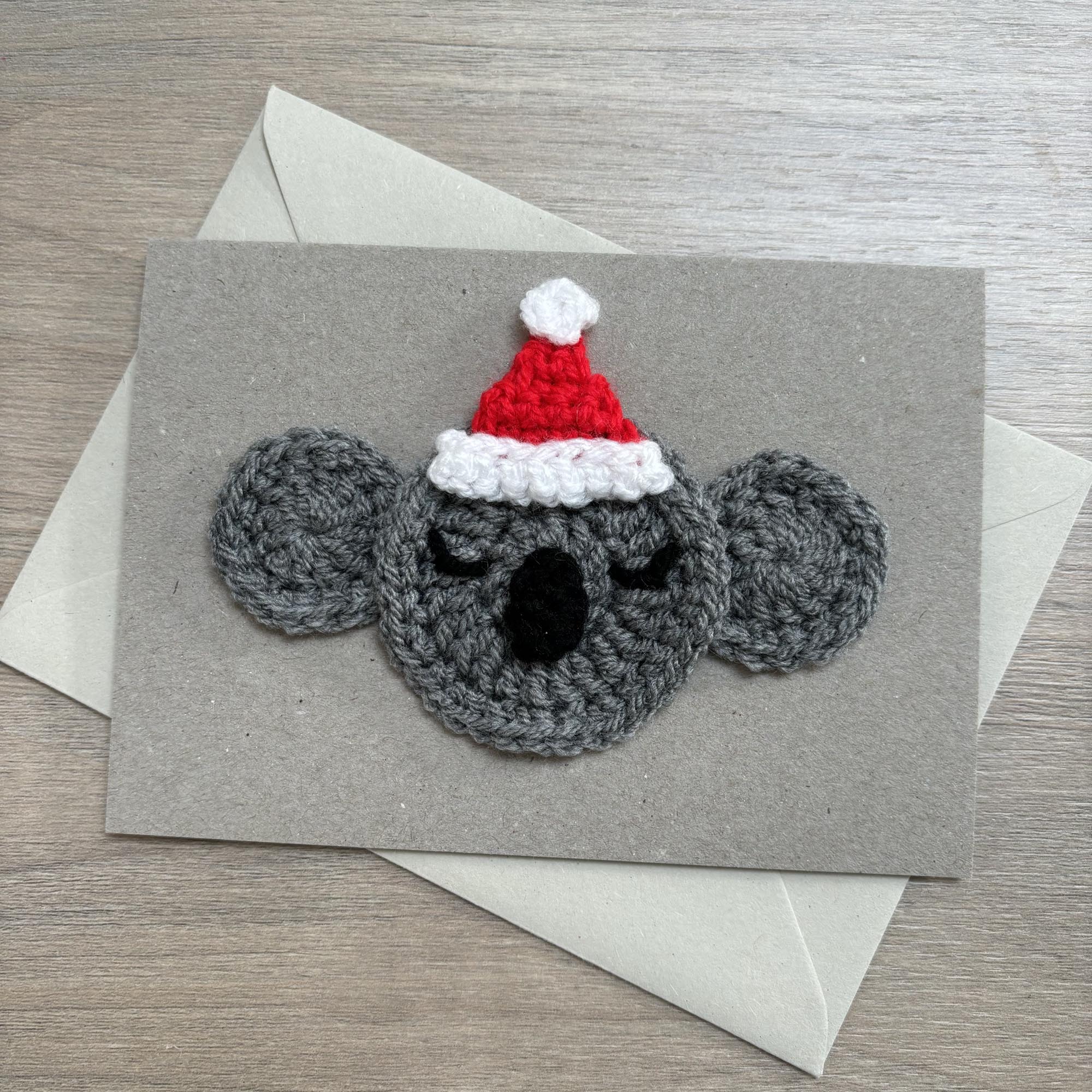 Crochet Christmas Koala 100% Recycled Greetings Card