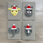 Crochet Christmas Elephant 100% Recycled Greetings Card