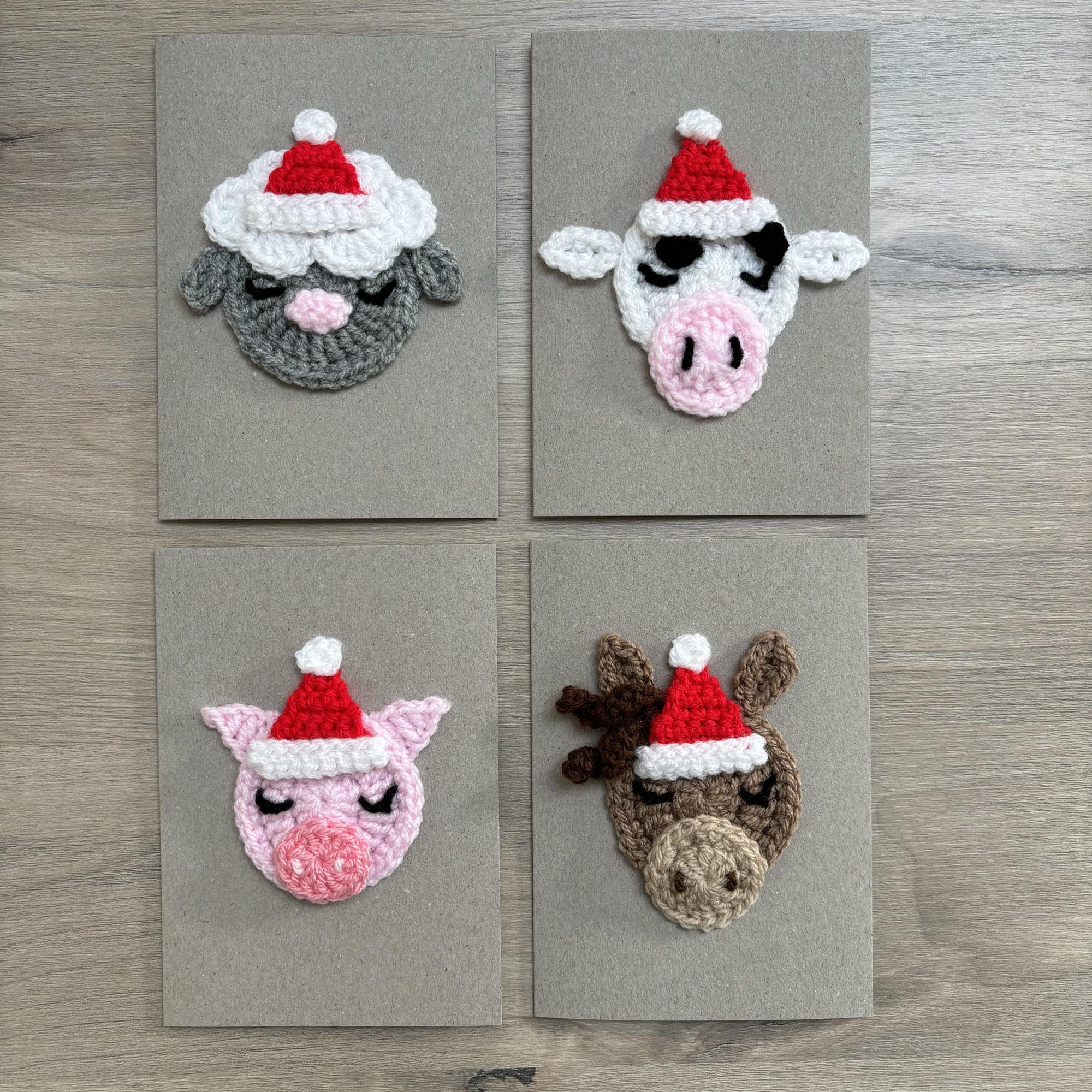 Crochet Christmas Horse 100% Recycled Greetings Card