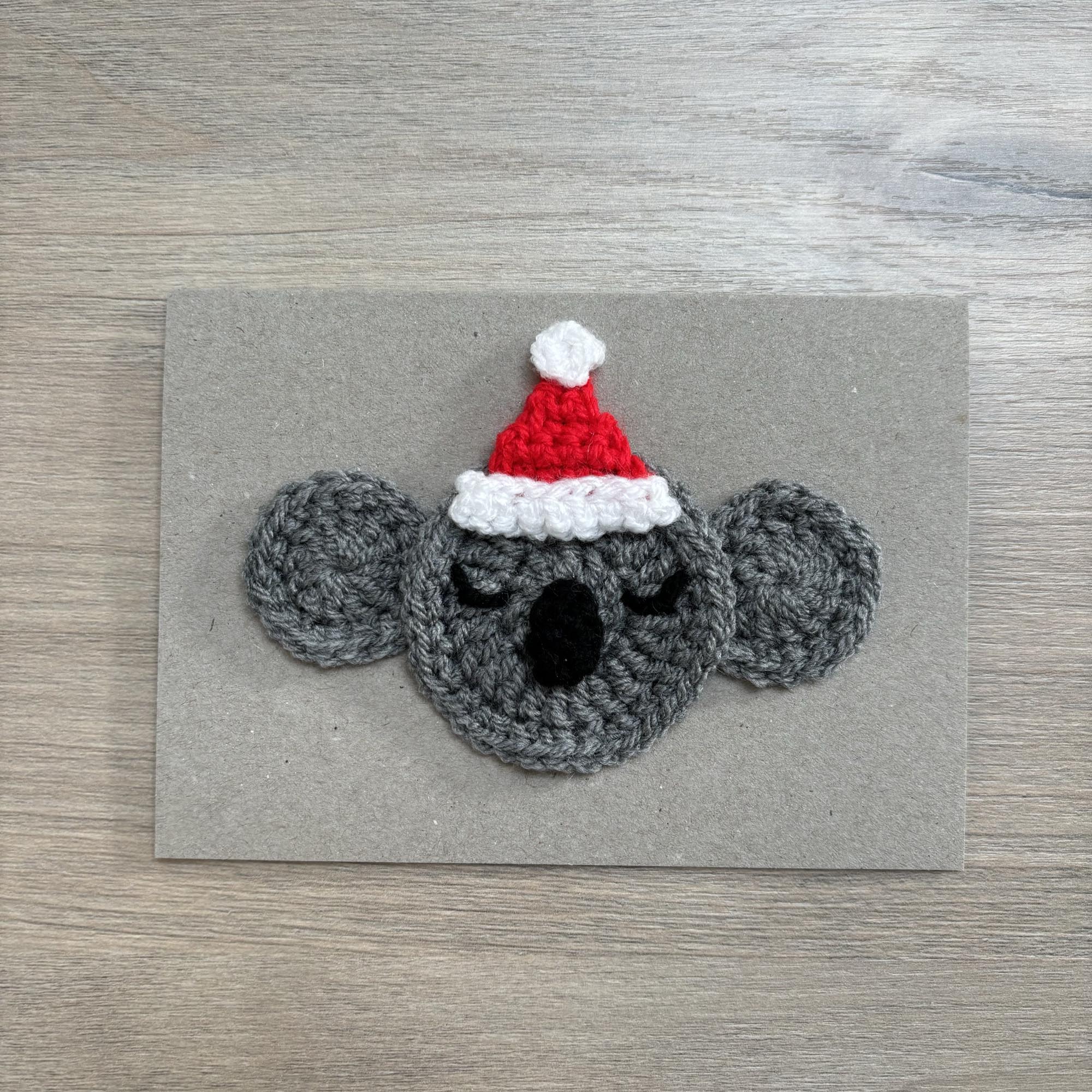 Crochet Christmas Koala 100% Recycled Greetings Card