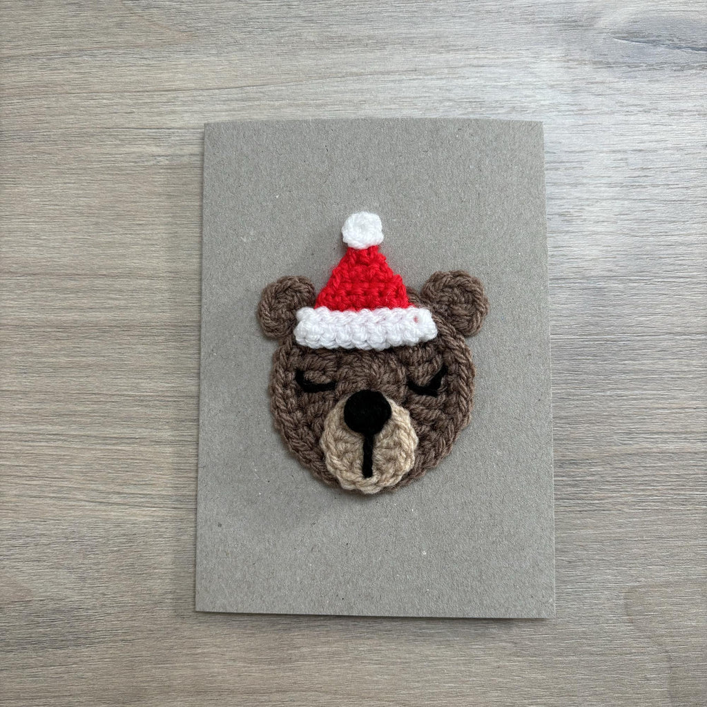 Crochet Christmas Bear 100% Recycled Greetings Card