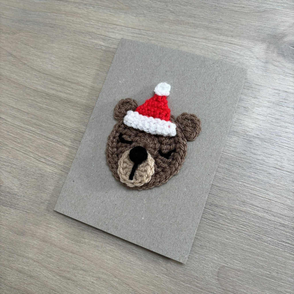 Crochet Christmas Bear 100% Recycled Greetings Card