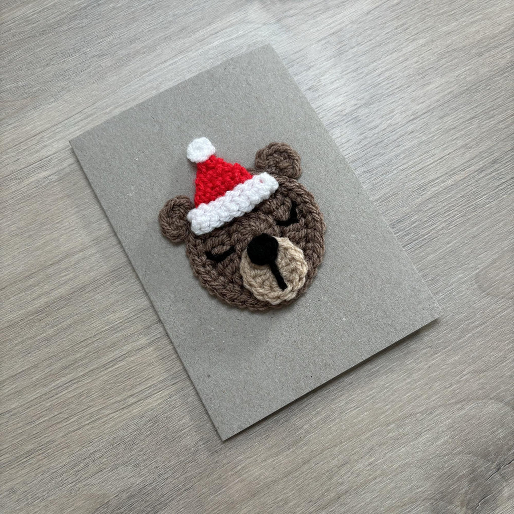 Crochet Christmas Bear 100% Recycled Greetings Card