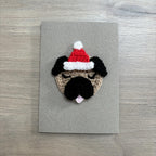 Crochet Christmas Pug 100% Recycled Greetings Card