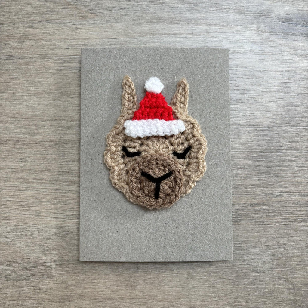 Crochet Christmas Llama 100% Recycled Greetings Card