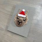 Crochet Christmas Llama 100% Recycled Greetings Card