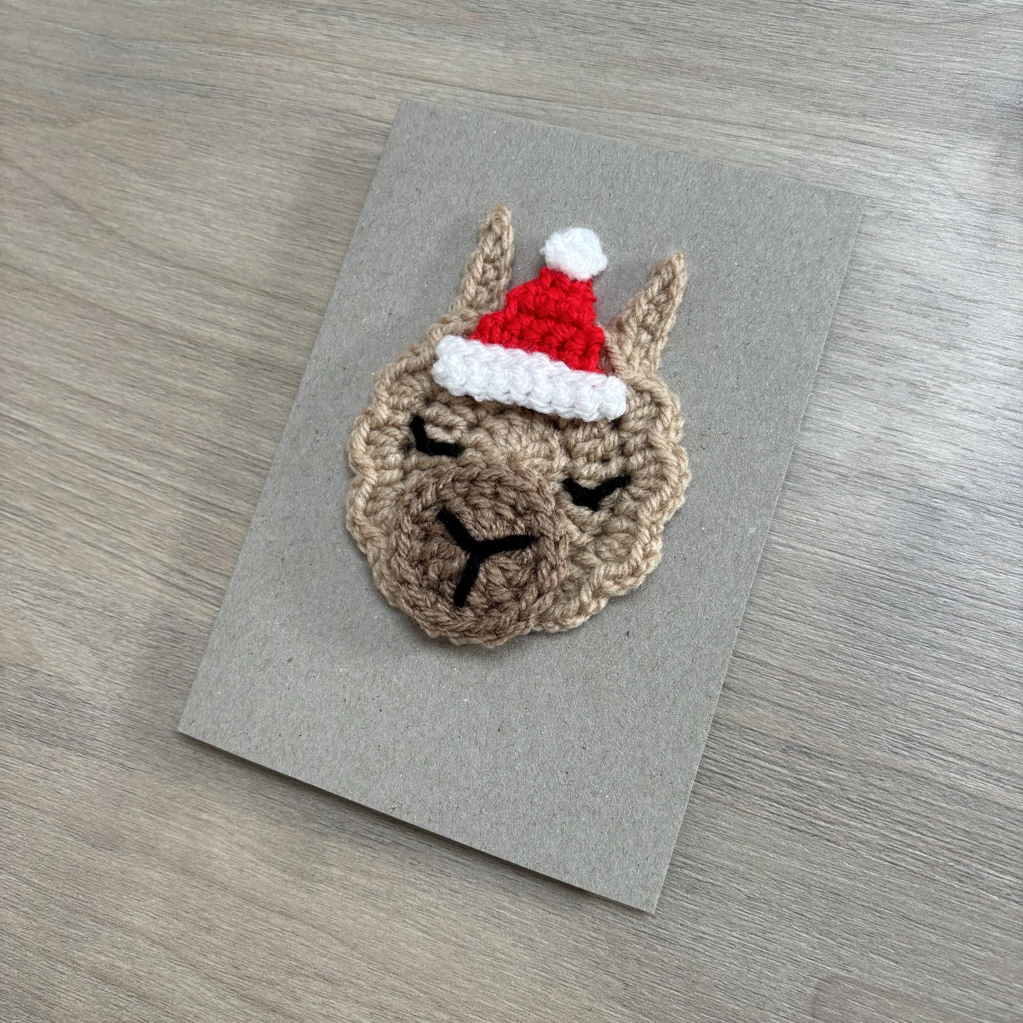 Crochet Christmas Llama 100% Recycled Greetings Card