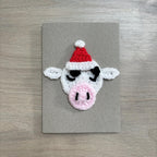 Crochet Christmas Cow 100% Recycled Greetings Card