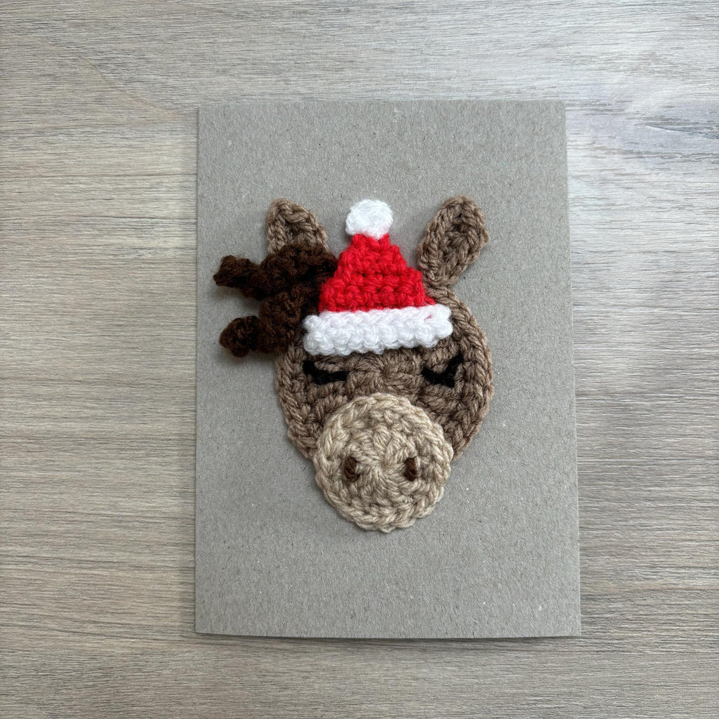 Crochet Christmas Horse 100% Recycled Greetings Card