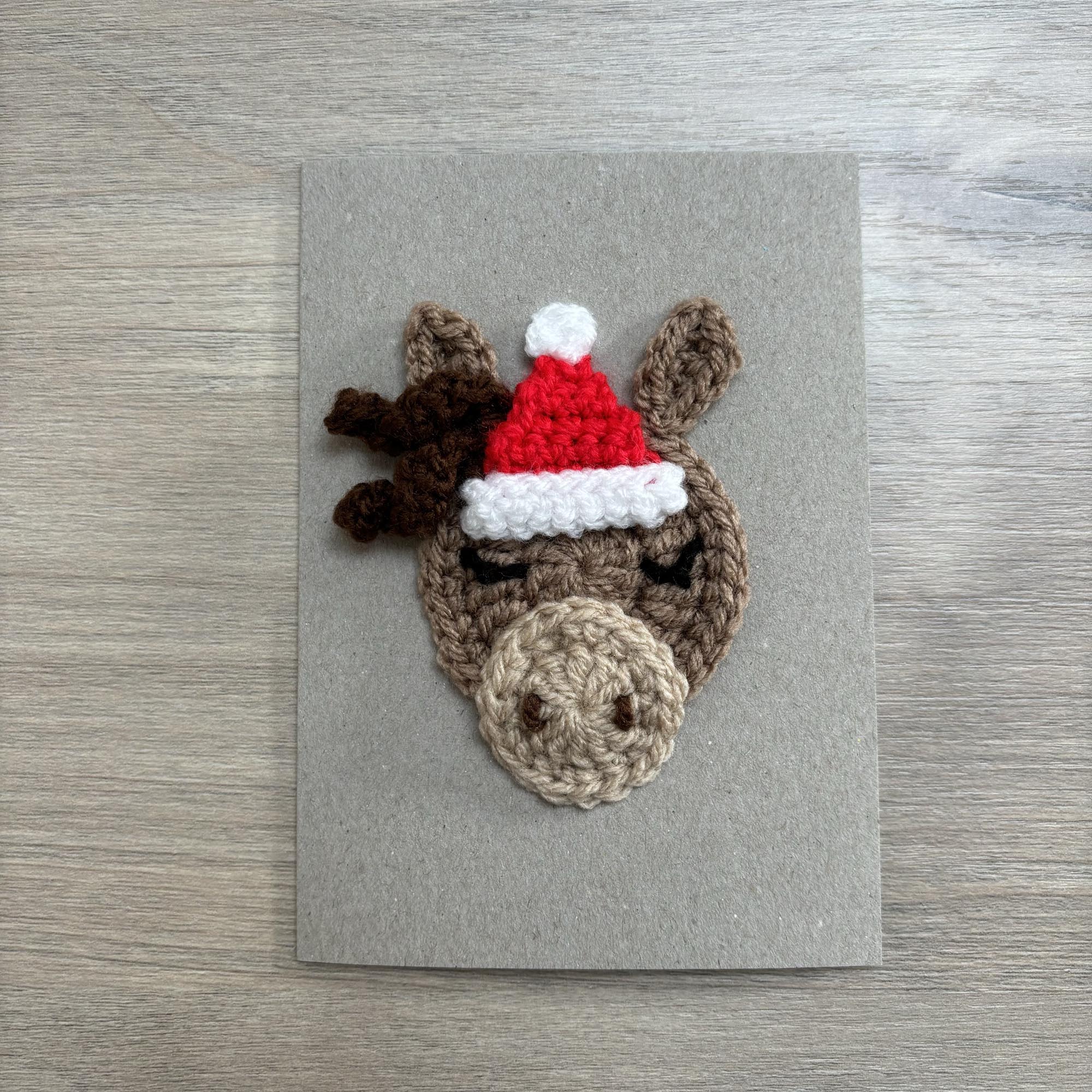 Crochet Christmas Horse 100% Recycled Greetings Card