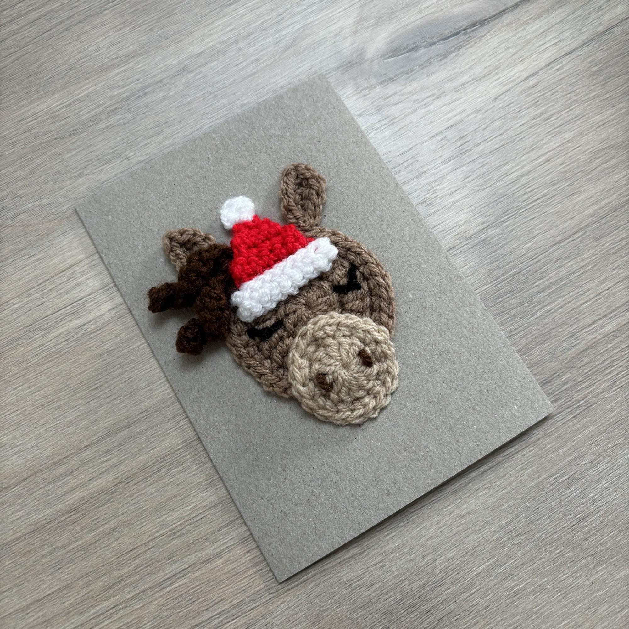 Crochet Christmas Horse 100% Recycled Greetings Card