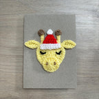 Crochet Christmas Giraffe 100% Recycled Greetings Card