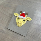 Crochet Christmas Giraffe 100% Recycled Greetings Card