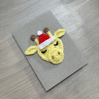 Crochet Christmas Giraffe 100% Recycled Greetings Card
