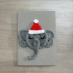 Crochet Christmas Elephant 100% Recycled Greetings Card