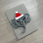 Crochet Christmas Elephant 100% Recycled Greetings Card