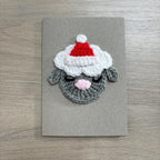 Crochet Christmas Sheep 100% Recycled Greetings Card