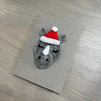 Crochet Christmas Rhino 100% Recycled Greetings Card