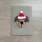 Crochet Christmas Dog 100% Recycled Greetings Card
