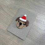 Crochet Christmas Dog 100% Recycled Greetings Card