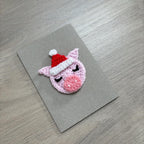 Crochet Christmas Pig 100% Recycled Greetings Card