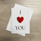 Crochet 'I Heart You' 100% Recycled Valentine's Card A6