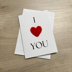 Crochet 'I Heart You' 100% Recycled Valentine's Card A6