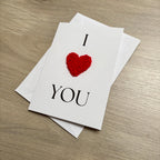 Crochet 'I Heart You' 100% Recycled Valentine's Card A6