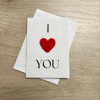 Crochet 'I Heart You' 100% Recycled Valentine's Card A6