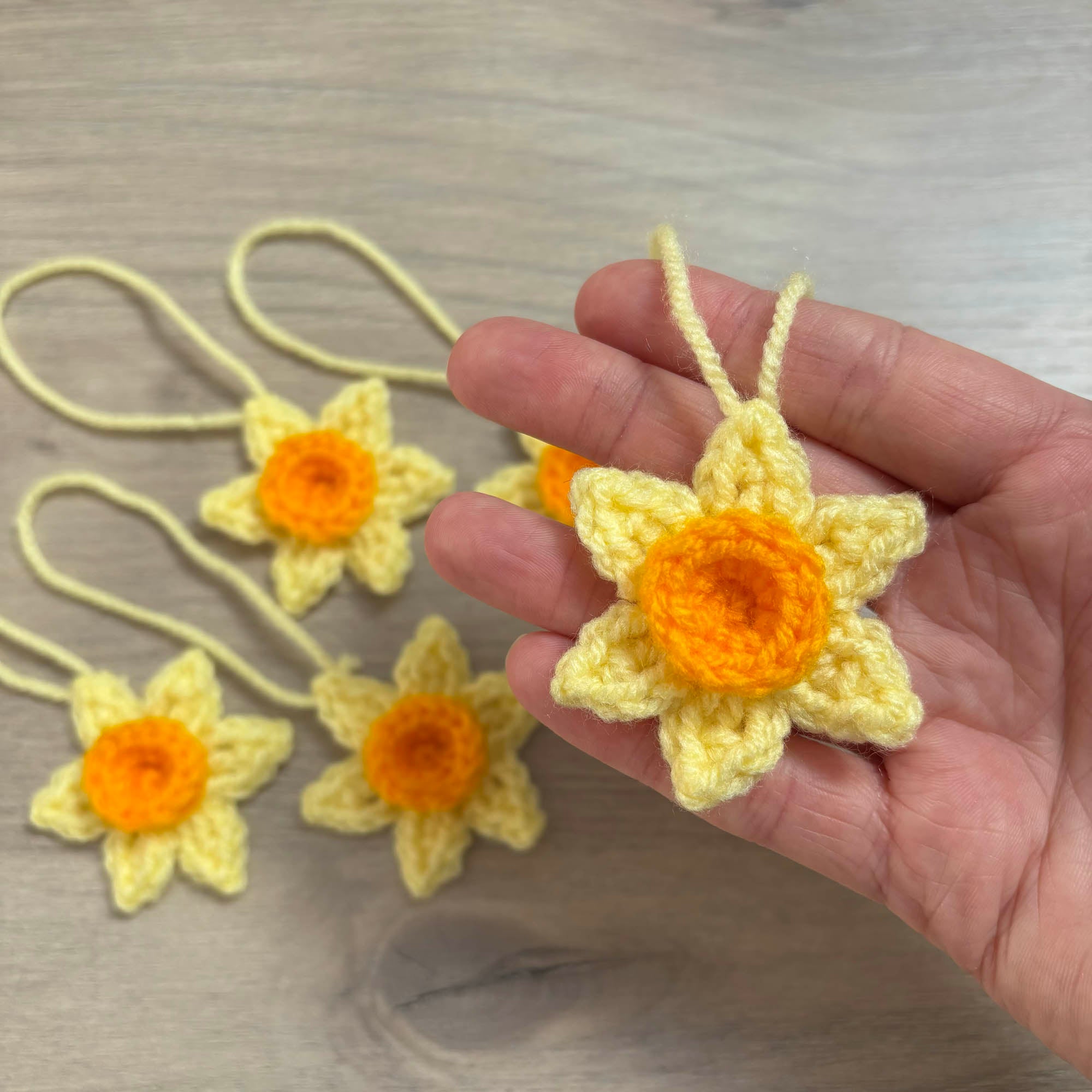 Crochet Daffodil Hanging Decorations