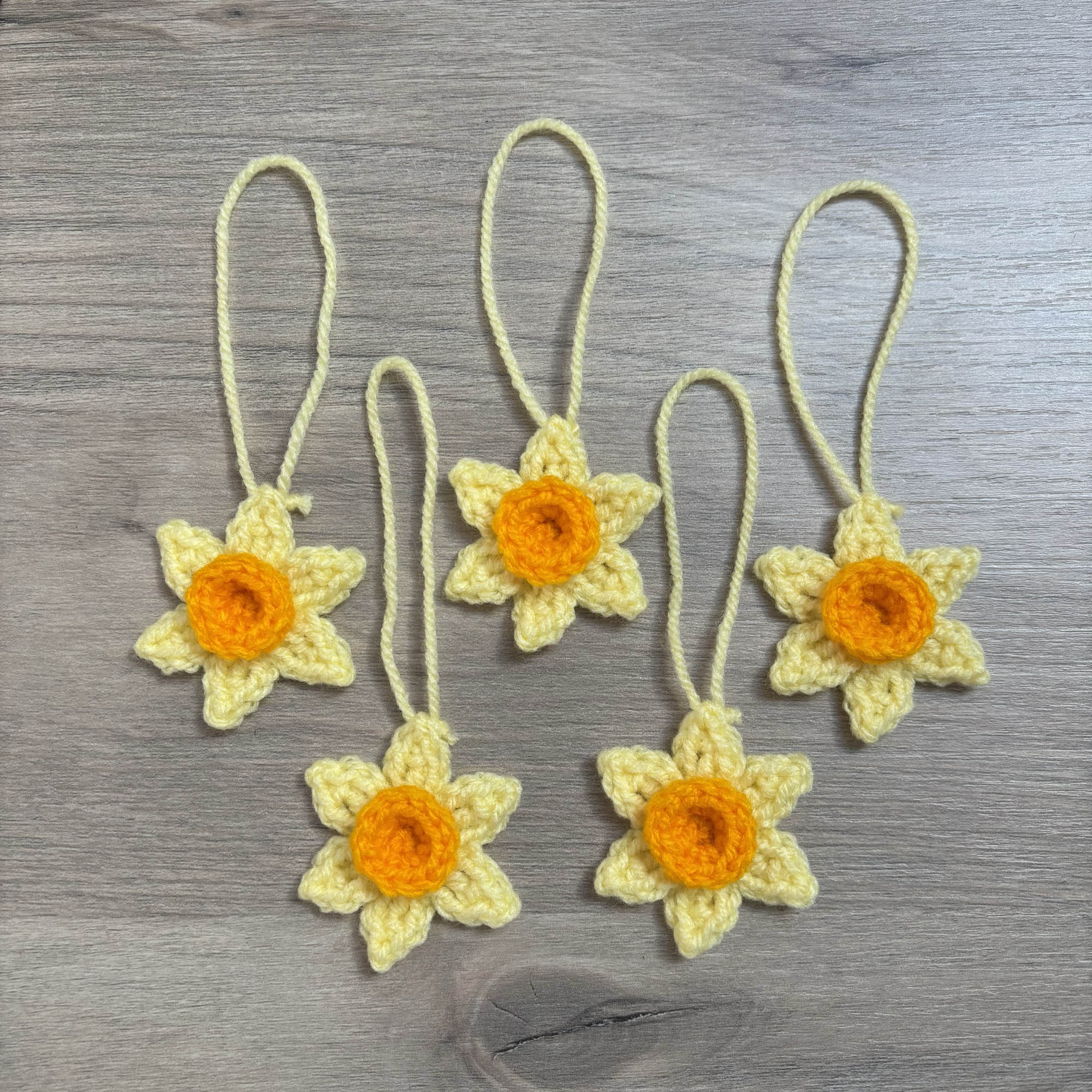 Crochet Daffodil Hanging Decorations
