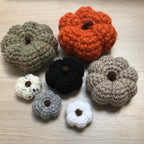 Crochet Medium Pumpkin Decoration with Stalk