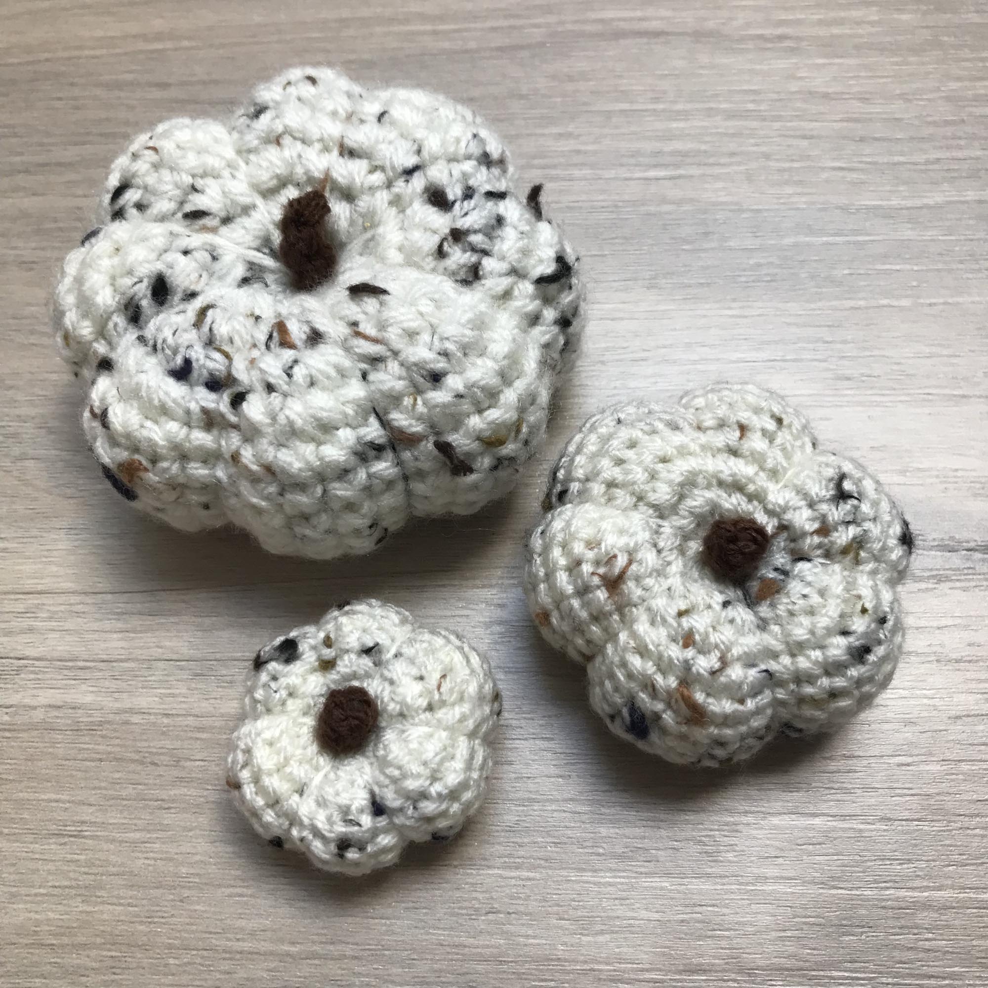 Crochet Medium Pumpkin Decoration with Stalk