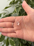 Sterling Silver Rose Quartz Star Bead 16" Necklace