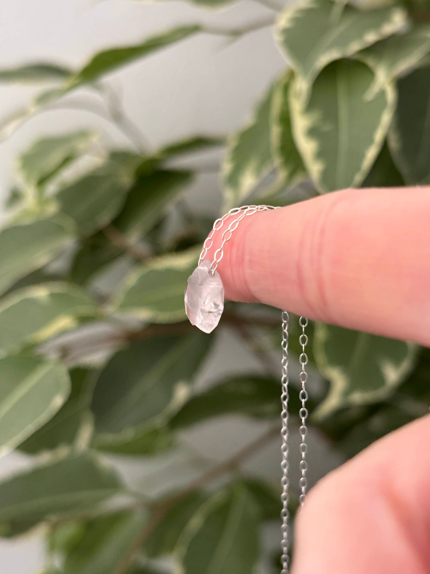 Sterling Silver Rose Quartz Star Bead 16" Necklace
