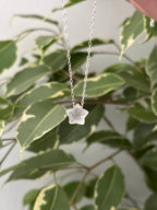 Sterling Silver Rose Quartz Star Bead 16" Necklace