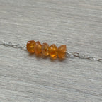 Sterling Silver Medium Carnelian Gemstone Bar 16" Necklace