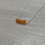 Sterling Silver Medium Carnelian Gemstone Bar 16" Necklace