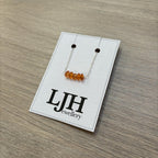 Sterling Silver Medium Carnelian Gemstone Bar 16" Necklace