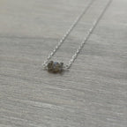Sterling Silver Small Labradorite Gemstone Bar 16" Necklace
